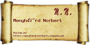 Menyhárd Norbert névjegykártya
