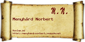 Menyhárd Norbert névjegykártya