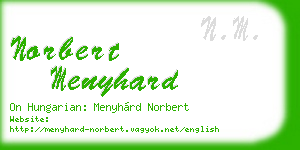 norbert menyhard business card