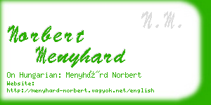 norbert menyhard business card